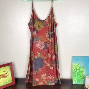 Silky floral slip dress